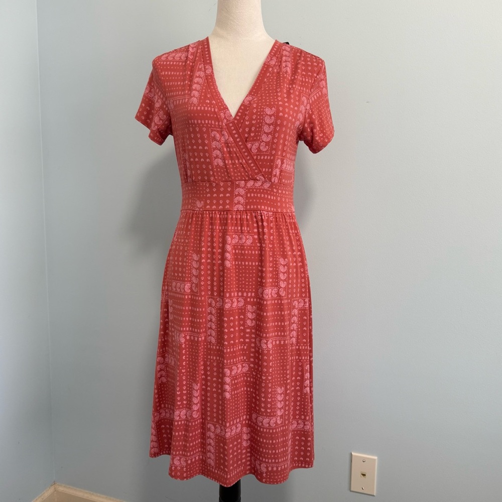 L.L.Bean‎ Summer Knit Dress Desert Rose Size S petite